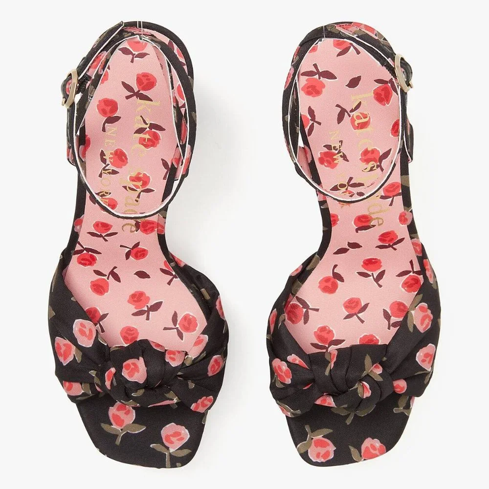 NWOB Kate Spade New York Confetti Ditsy Rose Print Platform Heel Sandal
